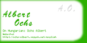 albert ochs business card